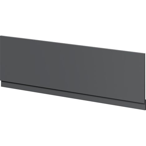 Gloss Grey MDF 1700mm Front Bath Panel with Plinth (1/4)