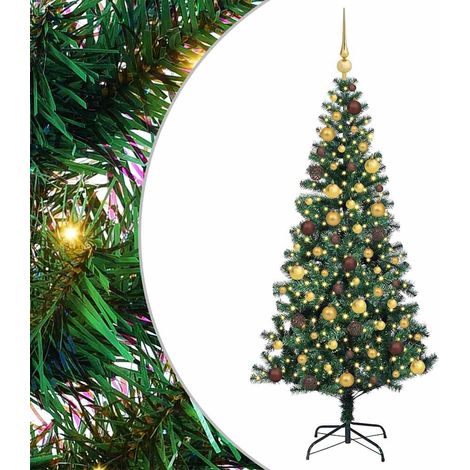 Árbol de Navidad Artificial Preiluminado Verde 180 cm vidaXL (1/5)