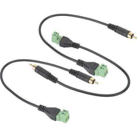 Adaptateur convertisseur audio RCA mono mâle plaqué or vers borne à vis femelle 2 broches (lot de 3) (1/5)