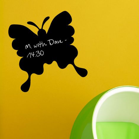 Sticker ardoise tableau noir - stickers muraux adhésif effaçable - PAPILLON - 40x40cm (1/3)