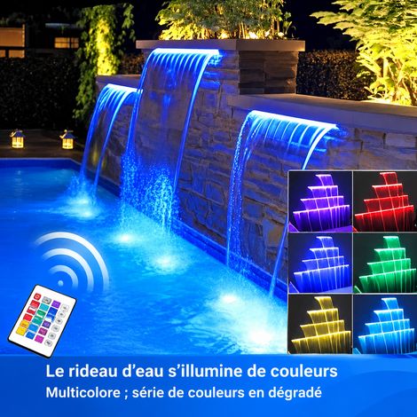 Cascade d'eau acrylique pour piscine et bassin 90 cm contrôle APP avec LED 12V IP68 app 90cm 90 × 7 × 5 cm 1 g – Livraison gratuite