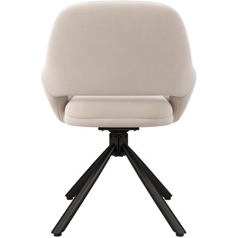 Chaises de salle à manger pivotantes en velours (Lot de 2) — Avec accoudoirs, style moderne et minimaliste, beige (1/5)