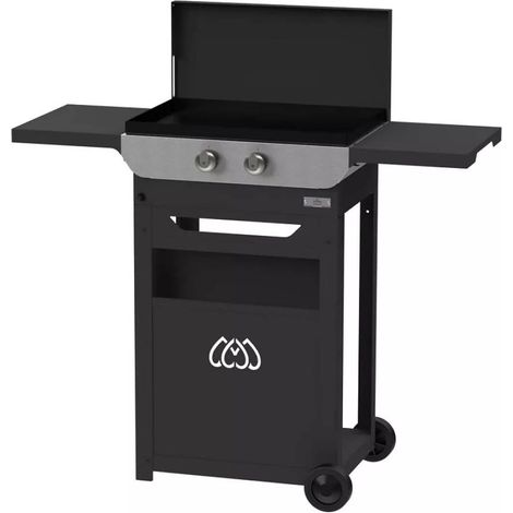 Plancha électrique Le Marquier Original 260 Duo + Chariot et couvercle sur charnières