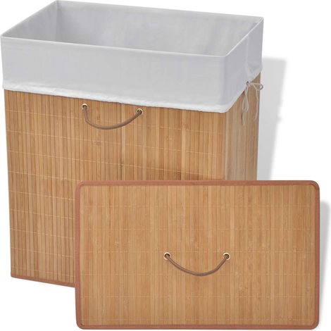 Maison Exclusive - Panier à linge rectangulaire Bambou Naturel (1/5)