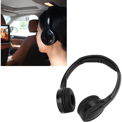 Casque audio stéréo infrarouge sans fil 2 canaux pour DVD de repose-tête auto (1/5)