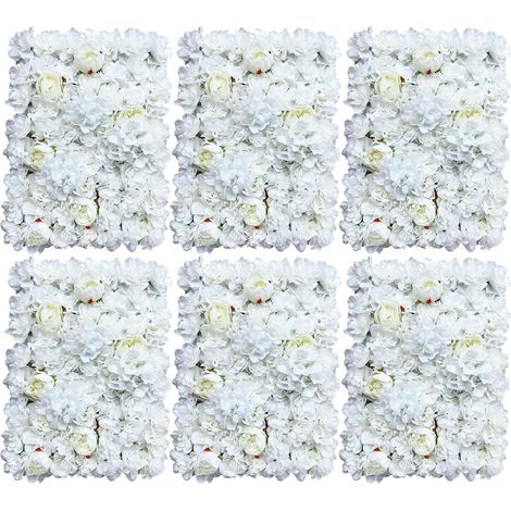 6 pièces Fleurs en Soie Artificielle Rose Panneaux muraux décoration de fête de Mariage vitrine familiale décoration de scène (40x60cm) (1/5)