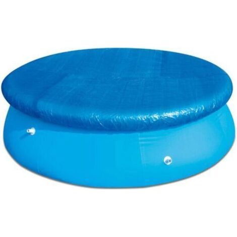 (Bleu - 183 cm) Bâche de piscine ronde imperméable avec attaches en corde, anti-poussière, facile à installer pour piscines gonflables (1/4)