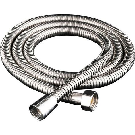 Flexible de douche de rechange extra-long (200 cm) en acier inoxydable avec joint intégré – extension compatible avec toutes les pommes de douche, pour un usage privé et commercial. (1/4)