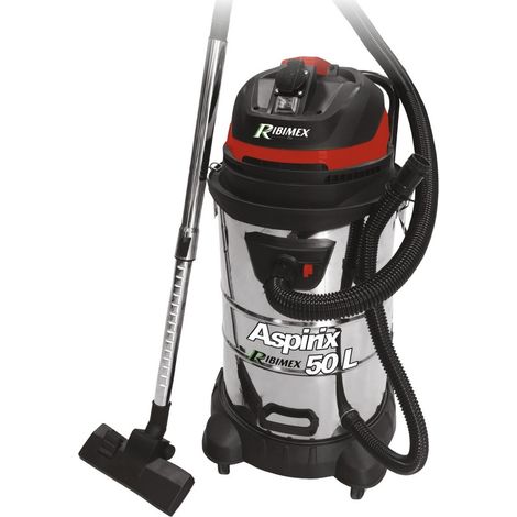 aspirador de tanque 50l 1200w acero inoxidable/negro - PRASP51LPE - Ribimex -