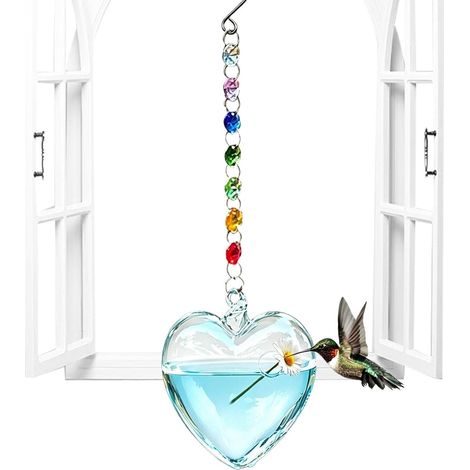 Mangeoire à colibris Nourrisseur Anti-Fuite en Forme de cœur (1/5)