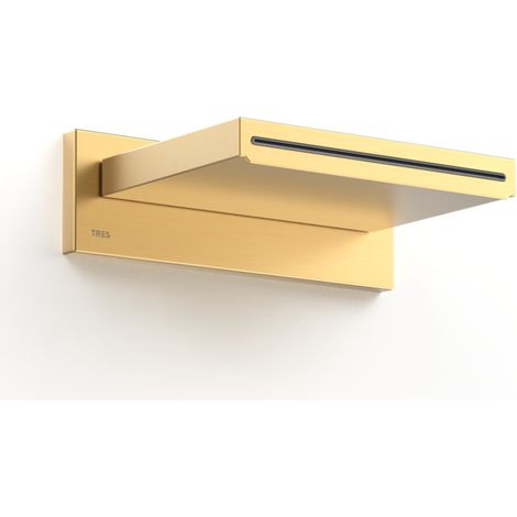 ROCIADOR DE DUCHA INOX A PARED ORO MATE 152X200MM