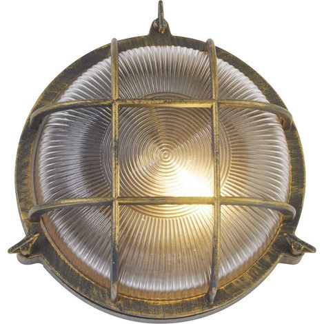 Bulkhead Lampe d'extérieur, aluminium noir doré, IP44 (1/3)