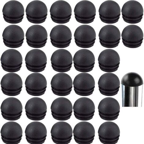 Embout Bouchons pour Tube de Chaise de Rond Noirs, Embout Entrant Rond pour Pied de Chaise, Embout Pied de Chaise 32 Pièces (22mm) (1/4)