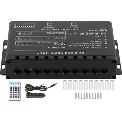 Lampe à fibres optiques LED 12V DC avec 10 trous, télécommande, décoration plafond maison et voiture (1/5)