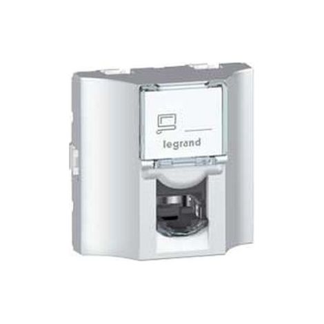 Legrand 078625 Passacavo in rame Legrand Mosaic - Cat. 5e FTP - 9 contatti - 2 moduli - Colore alluminio