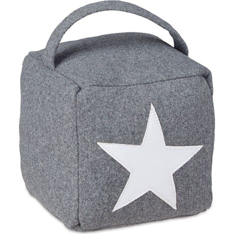 Tope de puerta decorativo moderno estrella 20 x 15 x 15 cm de poliéster gris 130005380 (1/4)