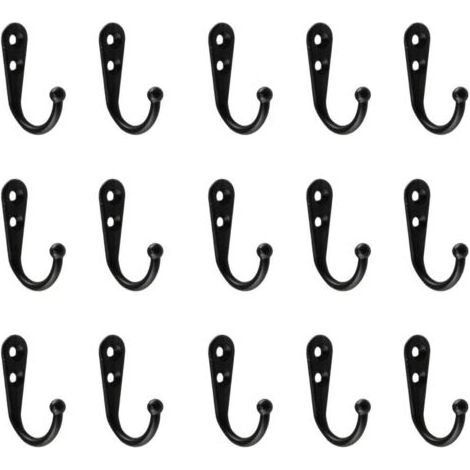 Lot de 15 crochets muraux noirs (1/5)
