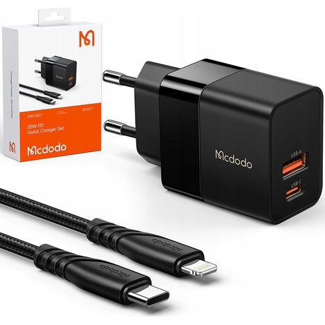 Caricabatterie USB Mcdodo USB-C 20W + cavo per iPhone (1/5)