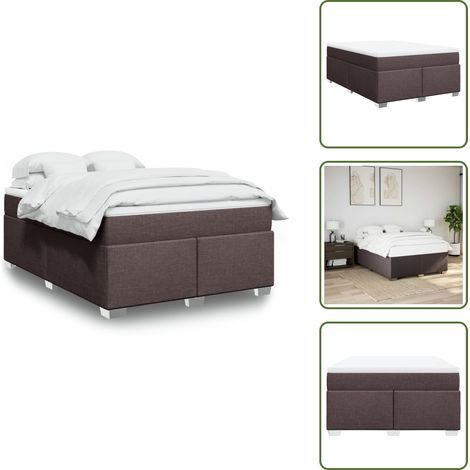 Sommier à lattes de lit avec matelas Marron foncé 160x200 cm - Sommier À Lattes De Lit - Sommiers À Lattes De Lit - Lit - Meuble De Chambre À Coucher (1/5)