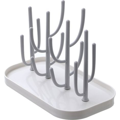 Escurridor de biberones - Escurridor de biberones - Soporte para biberones - Desmontable - Gris - Material PP (1/5)