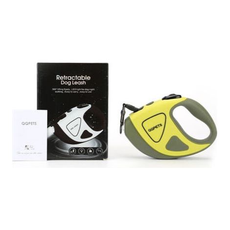 Laisse Chien Enrouleur 5m, Laisses Rétractables pour Chiens(Jusqu'à 50Kg), avec Ruban en Nylon Solide, Un Boutton S'arrêter/Bloquer, Grande Poignée Ergonomique,pour Petit, Moyen Chiens (1/4)