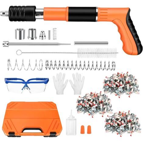 Concrete Nail Gun, Concrete Nailer, Manual Nail Gun, 5 Speed Pneumatic Nail Guns for Steel and Concrete, Nail Guns, with Gloves, Safety Glasses, and Tool Box, with 200 Nails (1/5)