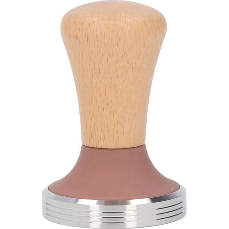 Tasseur à café en hêtre avec manche en bois, presse à café à marteau et base en acier inoxydable, idéal pour les baristas débutants et confirmés, marron, 51 mm. (1/5)