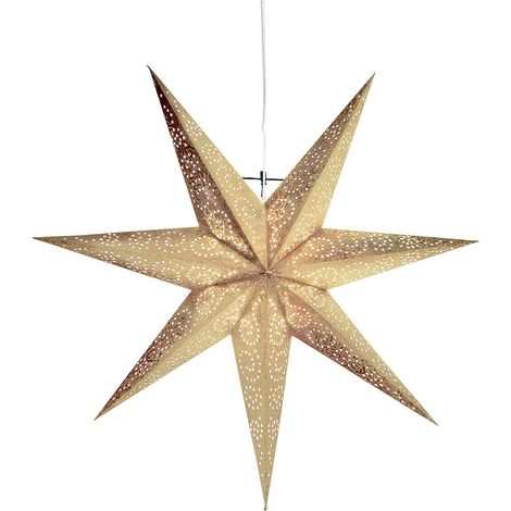 Star Trading Grande étoile en papier 'Antique' avec ornements perforés, douille E14, or, Ø 60 cm (1/4)
