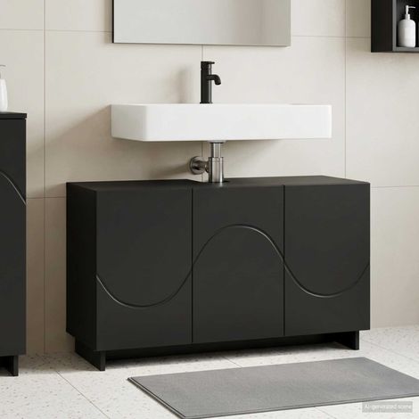 vidaXL Meuble de salle de bain Noir 101 x 41 x 58 cm Bois d'ingénierie (1/5)