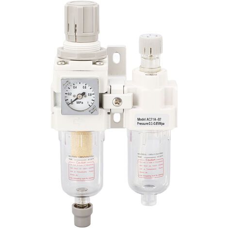 Filtro de aire, regulador, lubricador, combinación de entrada y salida G1/4in para herramientas neumáticas, regulador de presión de aire, separador de aceite y agua. (1/5)