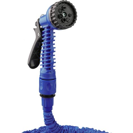 Tuyau d'arrosage extensible 7,6m Vert TPE Haute Pression Pistolet de Lavage Auto Jardinage Sac de Rangement Inclus (1/4)