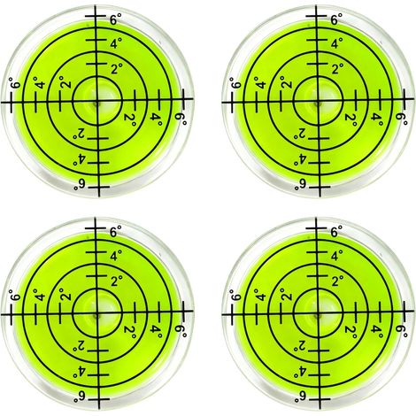 Lot de 4 niveaux à bulle ronds en forme de libellule Ø 32 mm avec bulle d'air Niveau à bulle pour caravane, camping car, caméra, vidéoprojecteur, cadre photo et plus encore (1/5)