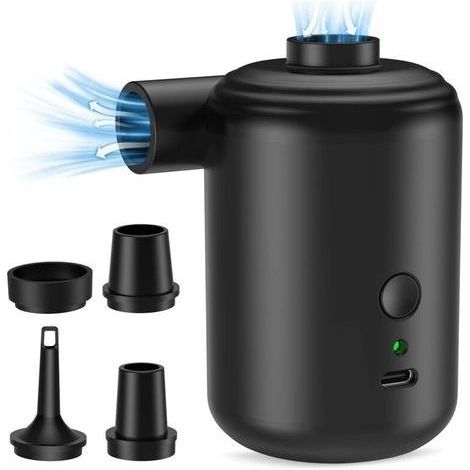 Pompe à Air Électrique Gonfleur Dégonfleur, Pompe à Air Rechargeable 4000 mAh avec 4 Buses pour Matelas, Portable Pompe à Air pour Pneumatique, Matelas Gonflables, Pataugeoire,Anneau de Natation (1/5)