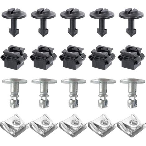 20 clips de fixation pour protection de soubassement, rivets en plastique, clips de carrosserie, kit de fixation pour vis de cache-moteur, pièces détachées pour Audi A3, A4, A6, A8 et TT (1/4)