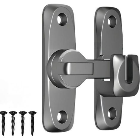 Serratura per porta scorrevole, gancio di sicurezza per porte basculanti a 90/180°, lucchetto antifurto (grigio) (1/5)
