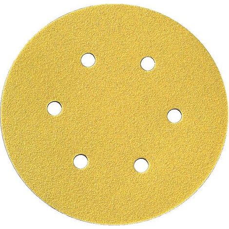 Abrasifs en disques papier auto-agrippant perforés 6 trous corindon Aber diamètre 150 mm grain 60 boîte de 50 - KLINGSPOR