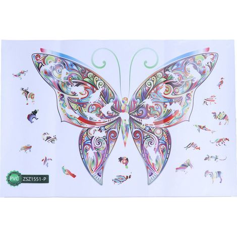 Autocollant mural motif animal coloré DIY papillons décoration chambre. (1/5)