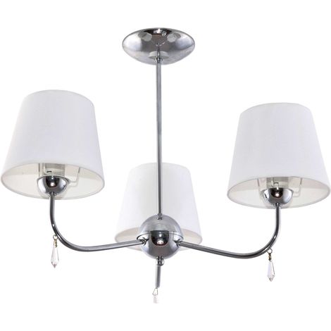 Lámpara de techo cromada con pantalla blanca Brigit Bianco 11-232