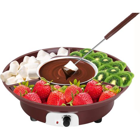 Elektrischer Schokoladenfondue-Brunnen aus Edelstahl mit Trennwand, ideal für Partys mit Käse, Süßigkeiten, Valentinstag, Jahrestag oder Geburtstag. 220 V EU-Stecker. (1/5)