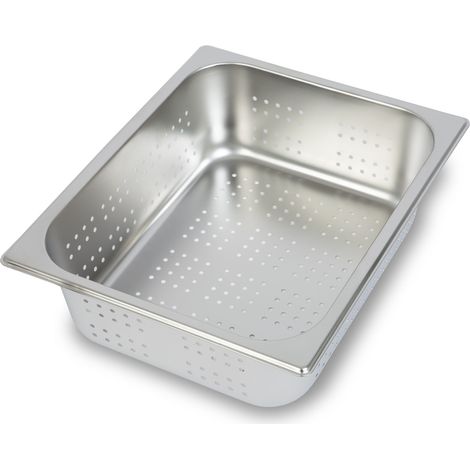 Contenitore Gastronorm GN 1/2 acciaio inox forato 100mm bagnomaria cucina professionale VERTES