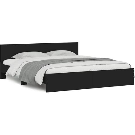 Maison Exclusive - Estructura de cama con cabecero negra 200x200 (1/5)