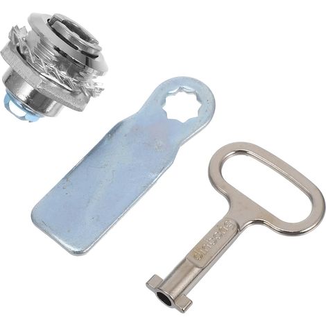 Serrure de Coffret Électrique en Alliage de Zinc Argenté, Clé Installation Rapide, Cylindre Assorti, pour Poubelle et Unité de Rangement en Extérieur (1/5)