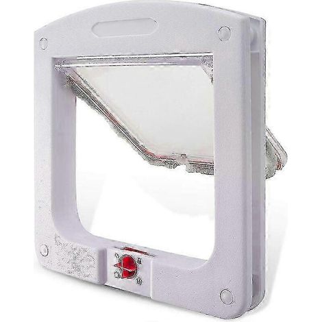 Chatière à puce électronique 25-26 pour animaux de compagnie - Verrouillable en 4 points, installation facile, blanche (1/4)