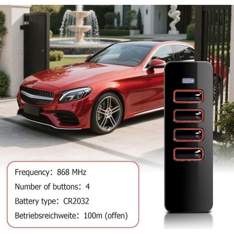 868-MHz-Torfernbedienung für Sommer 4018 Pearl, Garagentorfernbedienung für Sommer 4018V000, 4-Kanal-Handsender für Sommer (3 Stück) (1/5)