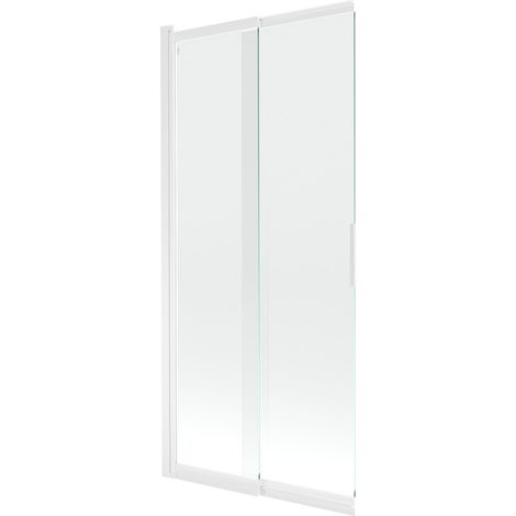 Mexen Fox Duschwand 2-flügelig verschiebbar 85 x 150 cm, transparent, weiß - 891-085-002-20-00 (1/2)