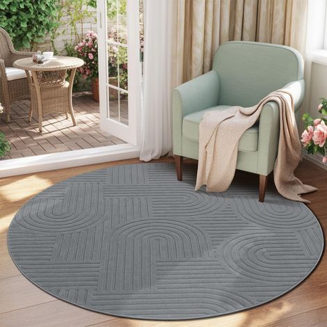 Tapis de Salon Rond 200 cm, Grand Tapis Moelleux à polls Courts, Shaggy Moquette Salon Moelleux à Poils Courts, AntiderapantLavable en Machine Moquette Chambre pour Salle à Manger (1/5)