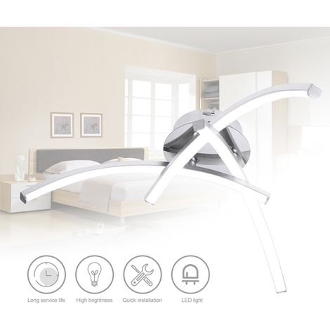 Lampe LED 3 branches blanche 18W plafonnier suspension moderne salon cuisine chambre (1/2)
