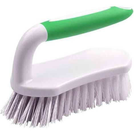 Brosse à récurer. poignée confortable et poils rigides flexibles. robuste. pour douches. lavabos. tapis et sols de salle de bain - Lot de 2