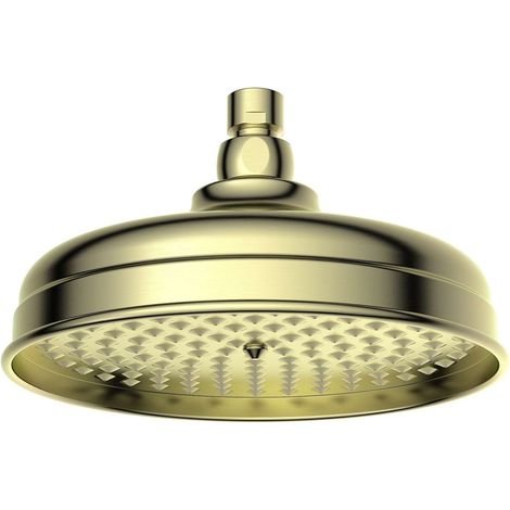 Signature Eternal Traditional Round Shower Head 200mm Diameter - Brushed Brass (1/3)