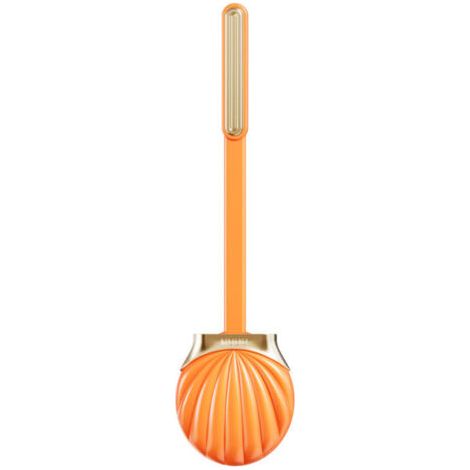 Ensemble brosse et support pour salle de bain, tête de brosse flexible avec poils en silicone, format compact pour un rangement facile (orange)-AquaForge (1/5)